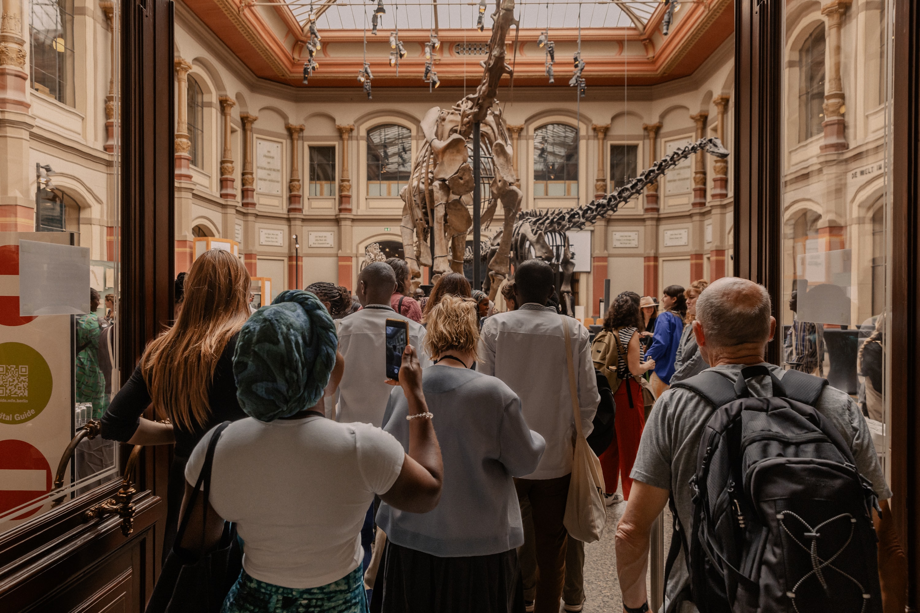 Guests entering the dinosaur hall