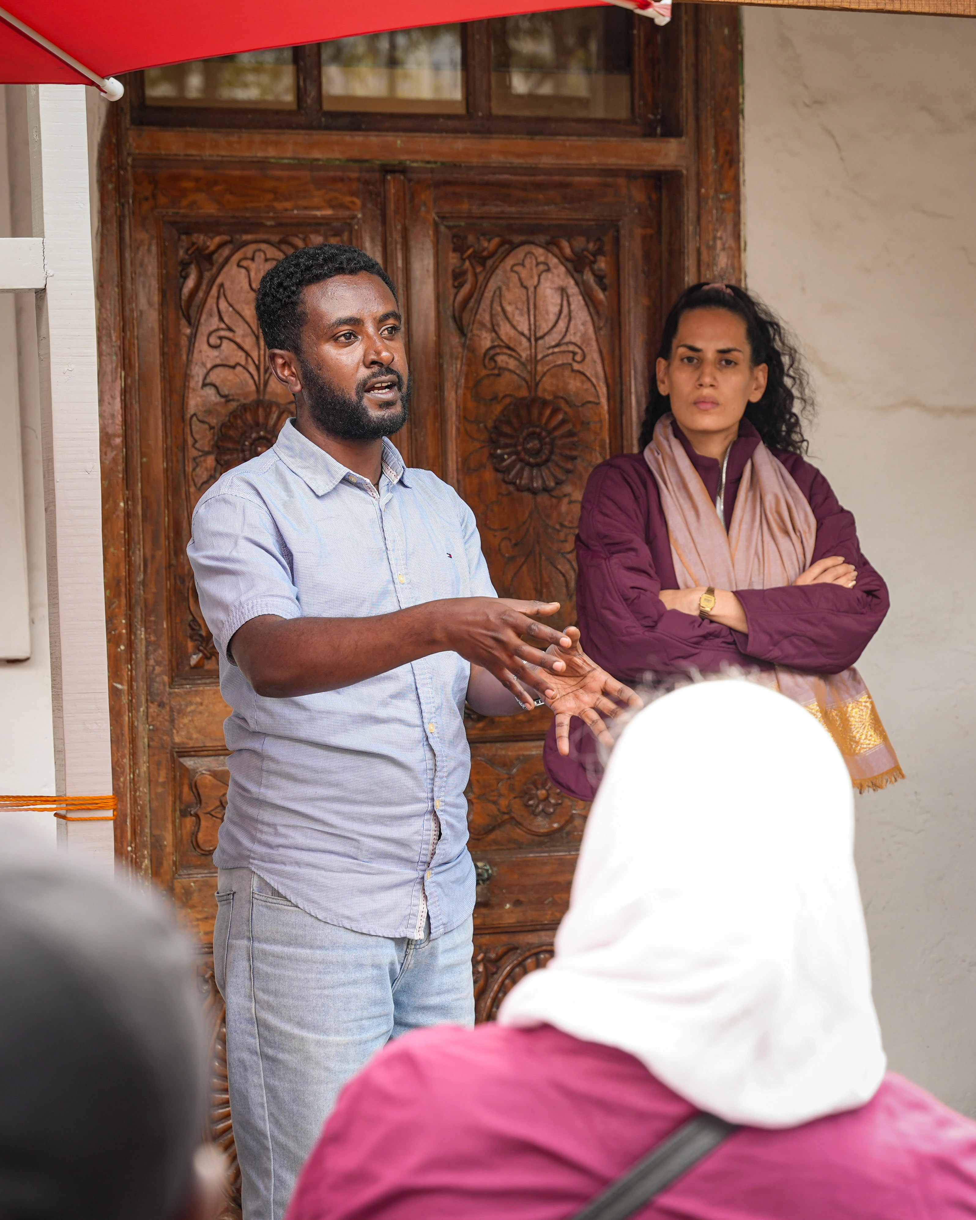 Co-Curators Abel Assefa and Gita Herrmann welcoming the Fellows at YZ Museum in Addis Ababa