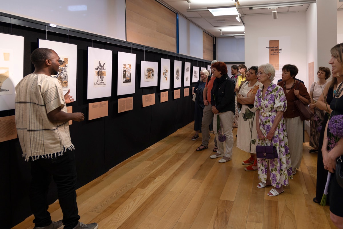 Group of people visiting the exhibition