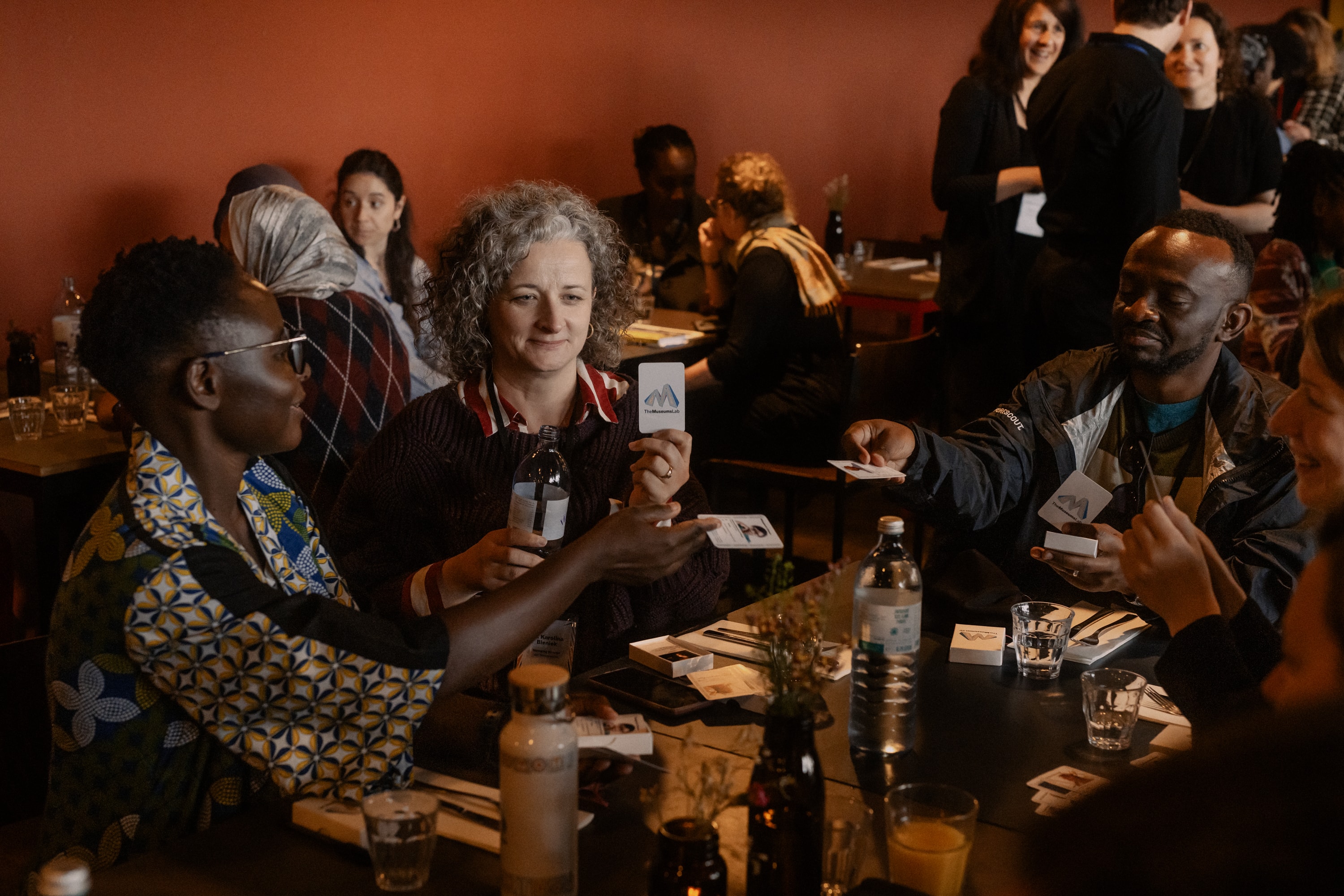 Exchanging cards and building connections with fellow fellows.