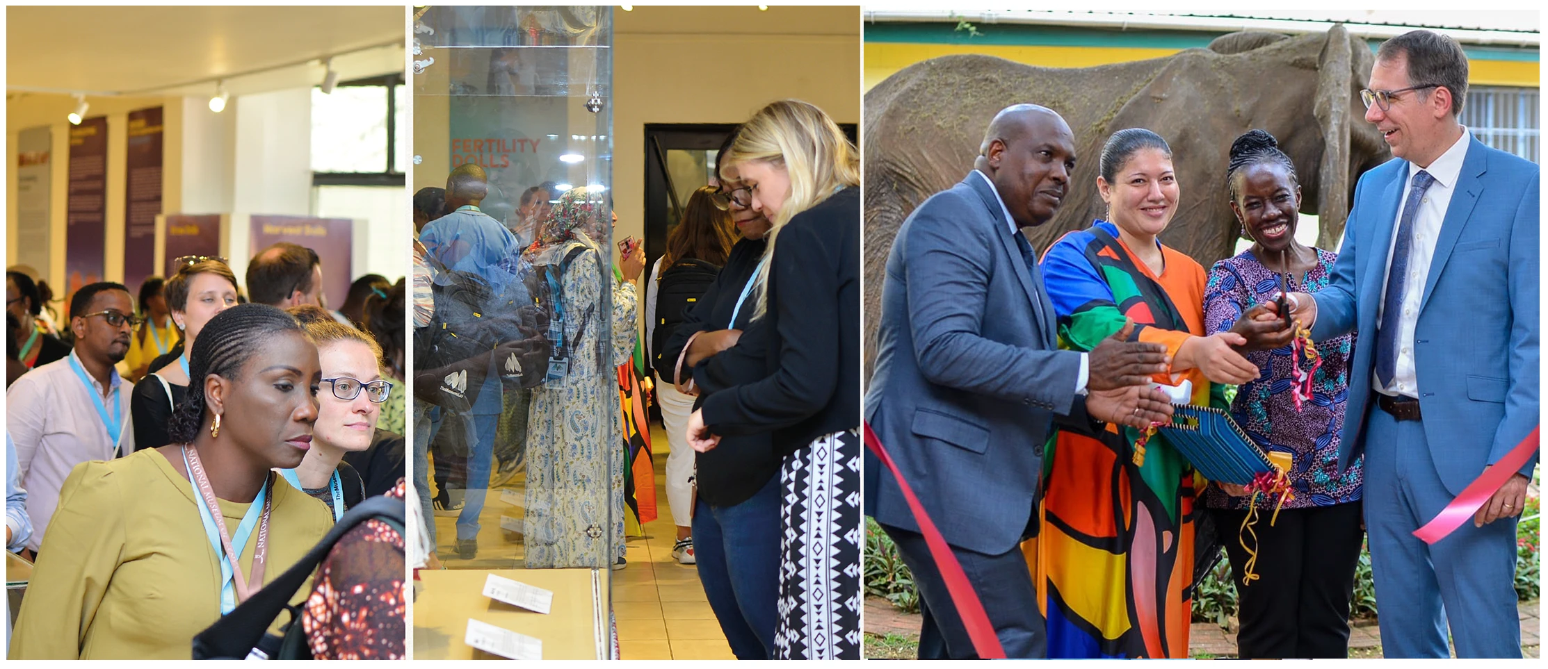 Collage of impressions from the exhibition opening