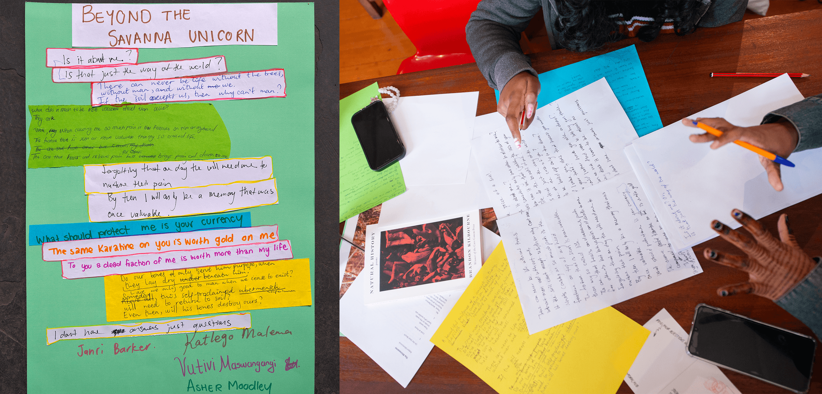 Co-created poem & poetry workshop | Photo by Michelle van Aswegen